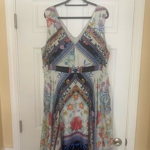 Johnny Was XL handkerchief bottom Slik floral dress